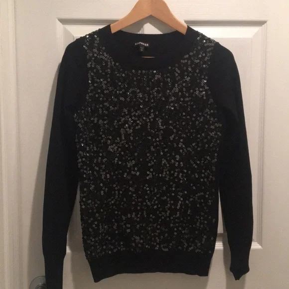 Express black sequence sweater size small - Picture 1 of 5